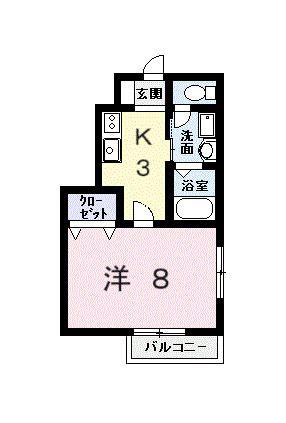 グランテール(1K/1階)の間取り写真