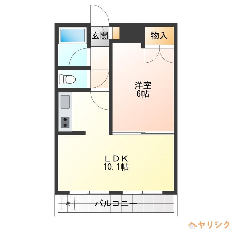 エスタ植田(1LDK/1階)の間取り写真