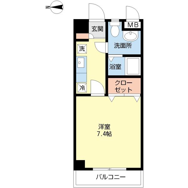 エントラール石屋川(1K/2階)の間取り写真