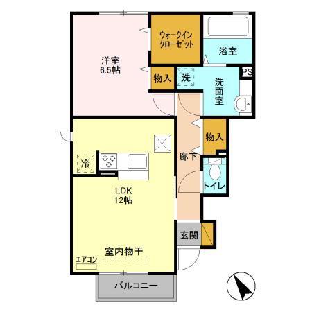 OWEN STANLEY B(1LDK/1階)の間取り写真