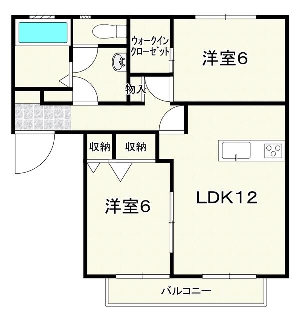 MICHIKO・カメリアC(2LDK/1階)の間取り写真