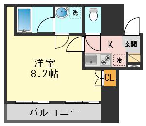 ハウスミズエ(1K/4階)の間取り写真