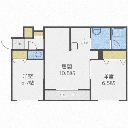 プレステージ.33(2LDK/2階)の間取り写真