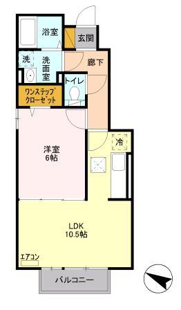 エミネンス(1LDK/1階)の間取り写真