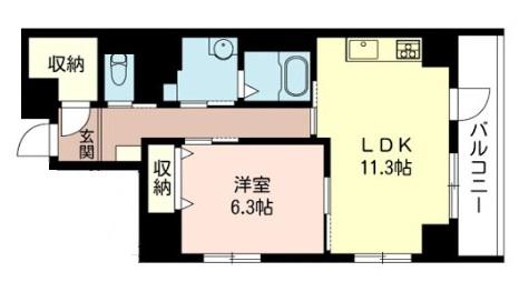 アルファAMT(1LDK/6階)の間取り写真