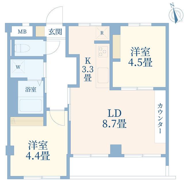レジデンスミツイ(2LDK/5階)の間取り写真