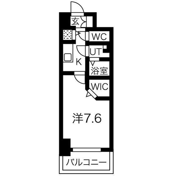 ワールドアイ天王寺ミラージュII(1K/9階)の間取り写真