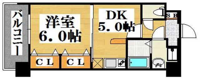 アクアシティ博多サウスステーション(1DK/9階)の間取り写真