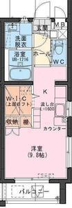 RIVIERE CHAMP 元宮(ワンルーム/2階)の間取り写真