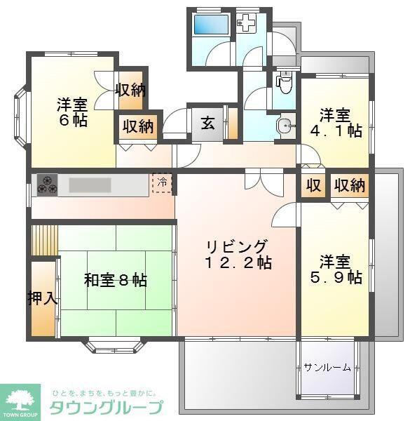 第一荻窪コーポ(4LDK/3階)の間取り写真
