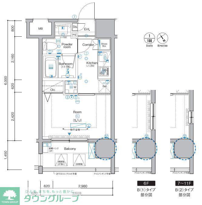 SYNEX赤塚駅前(1K/9階)の間取り写真