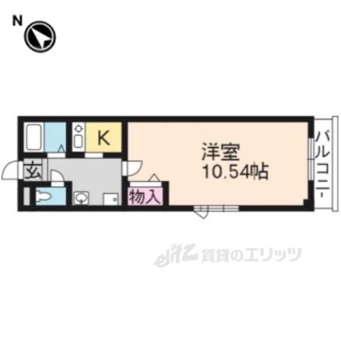 ヴィラ草津(1K/3階)の間取り写真