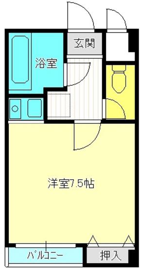 CALME栄町(ワンルーム/4階)の間取り写真