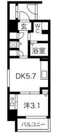 サニーハウス南堀江(1DK/6階)の間取り写真