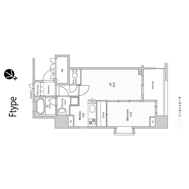ラクレイス西新(1LDK/9階)の間取り写真
