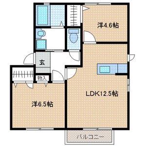 ラ・プランタン(2LDK/2階)の間取り写真