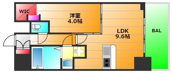 プレサンス立売堀アーバンスタイル(1LDK/12階)の間取り写真