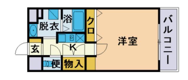 リンデン東薬院(1K/5階)の間取り写真