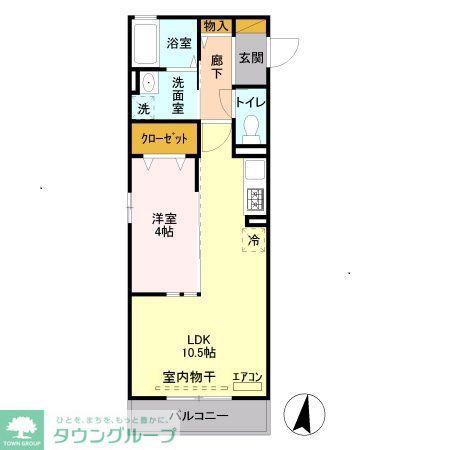 コンフォート(1LDK/1階)の間取り写真