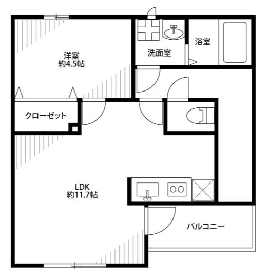 アスピリアSOME BEAUTE(1LDK/2階)の間取り写真