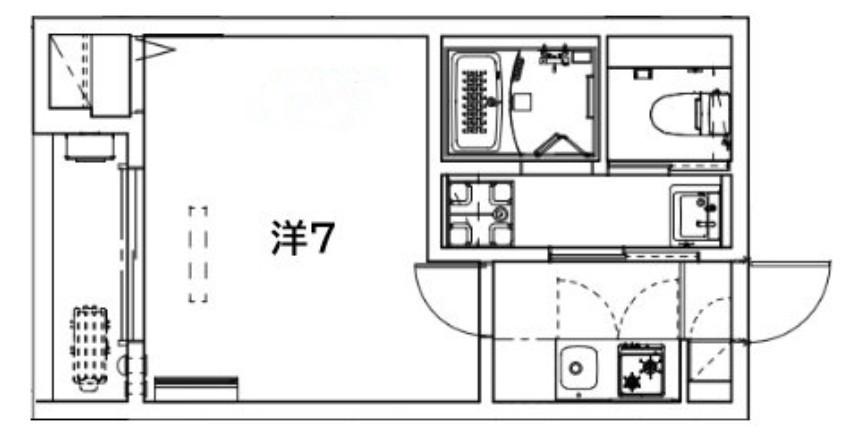 LE DE LA MAIN ELEVEE HIGASHIURAWA(1K/1階)の間取り写真