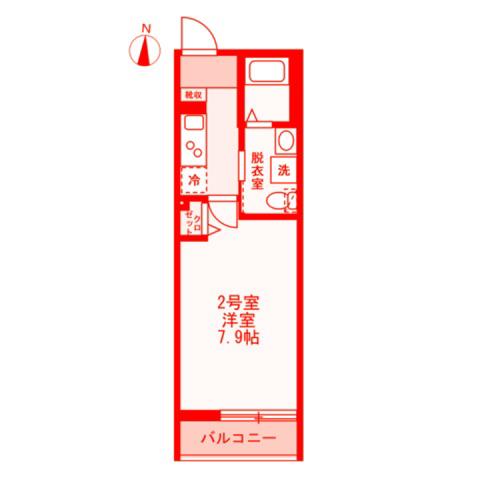 ラヴィベール逗子(1K/2階)の間取り写真
