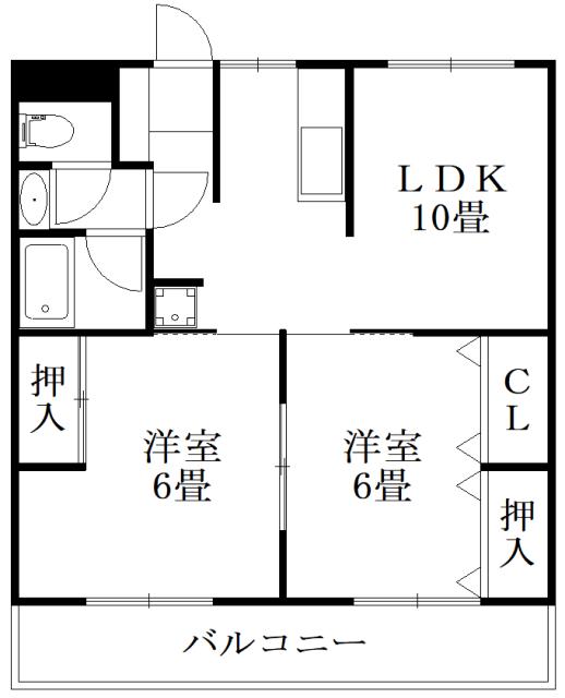 ガーデンヒルズ城南VI(2LDK/3階)の間取り写真