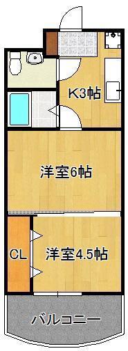 ロイヤルキャッスル(2K/3階)の間取り写真