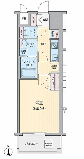 プレサンス福島吉野ミナージ(1K/4階)の間取り写真