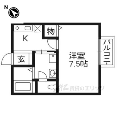 ノースヴィレッジⅢ(1K/1階)の間取り写真