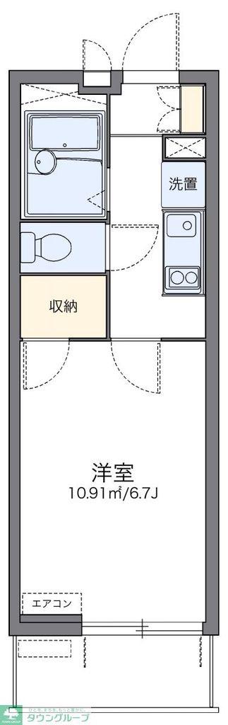 レオパレスアドバンストライフ(1K/1階)の間取り写真