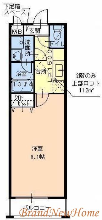 フジパレス南清水町II番館(1K/2階)の間取り写真