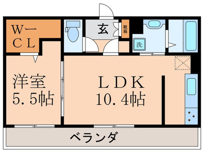 茶屋後・GK(1LDK/1階)の間取り写真