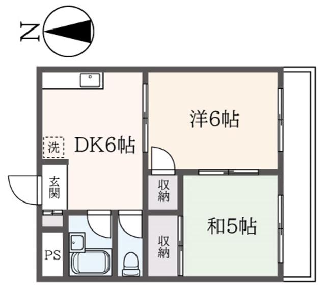 パレ池上(2DK/3階)の間取り写真