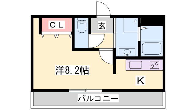 LEGACY GARDEN 弐番館(1K/1階)の間取り写真