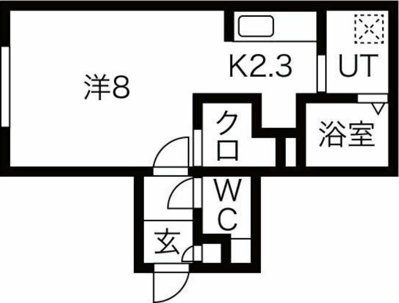 PODIO西町(1K/3階)の間取り写真
