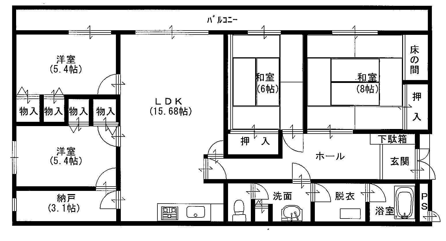 グランデ箕面(4SLDK/2階)の間取り写真