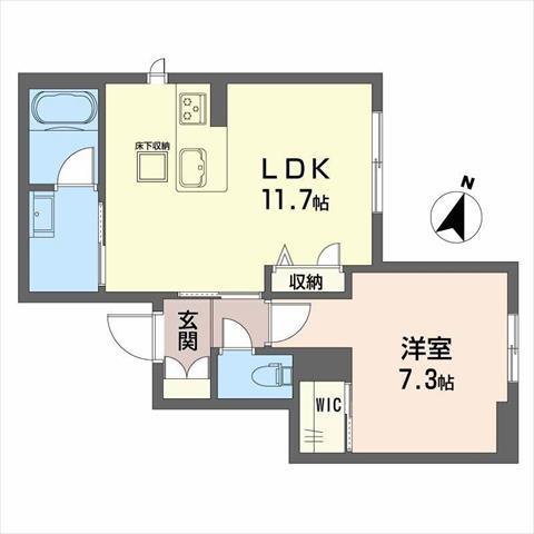 シャーメゾンSEIWA(1LDK/1階)の間取り写真