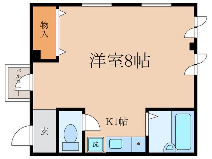 リバティ室町(1K/3階)の間取り写真
