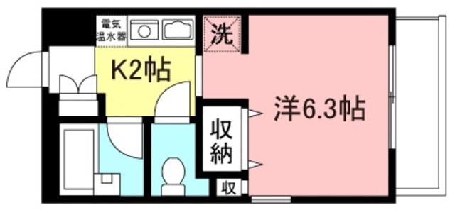 イマージュ日吉(1K/2階)の間取り写真