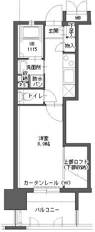 アクタス博多Vタワー(1K/7階)の間取り写真