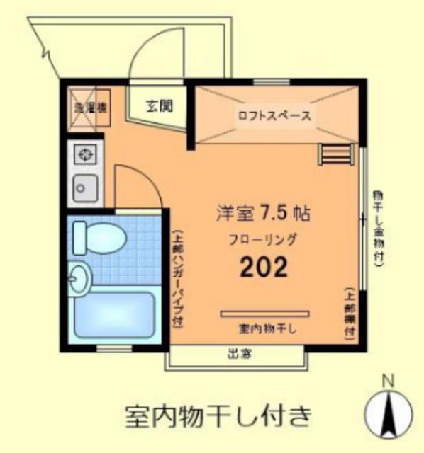 みずほII(ワンルーム/2階)の間取り写真