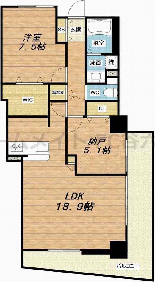 フォレステージュ谷町(2LDK/9階)の間取り写真