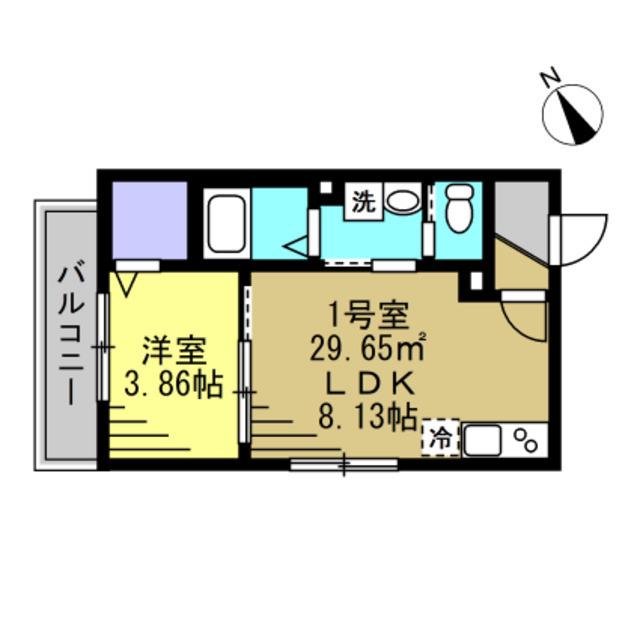 アジュール新松戸02(1LDK/1階)の間取り写真