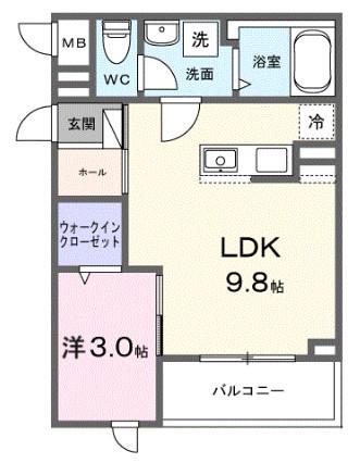 メゾン リッシュ(1LDK/2階)の間取り写真