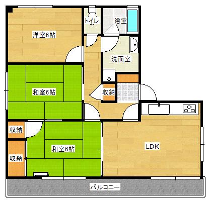 第二田川ビル(4LDK/1階)の間取り写真