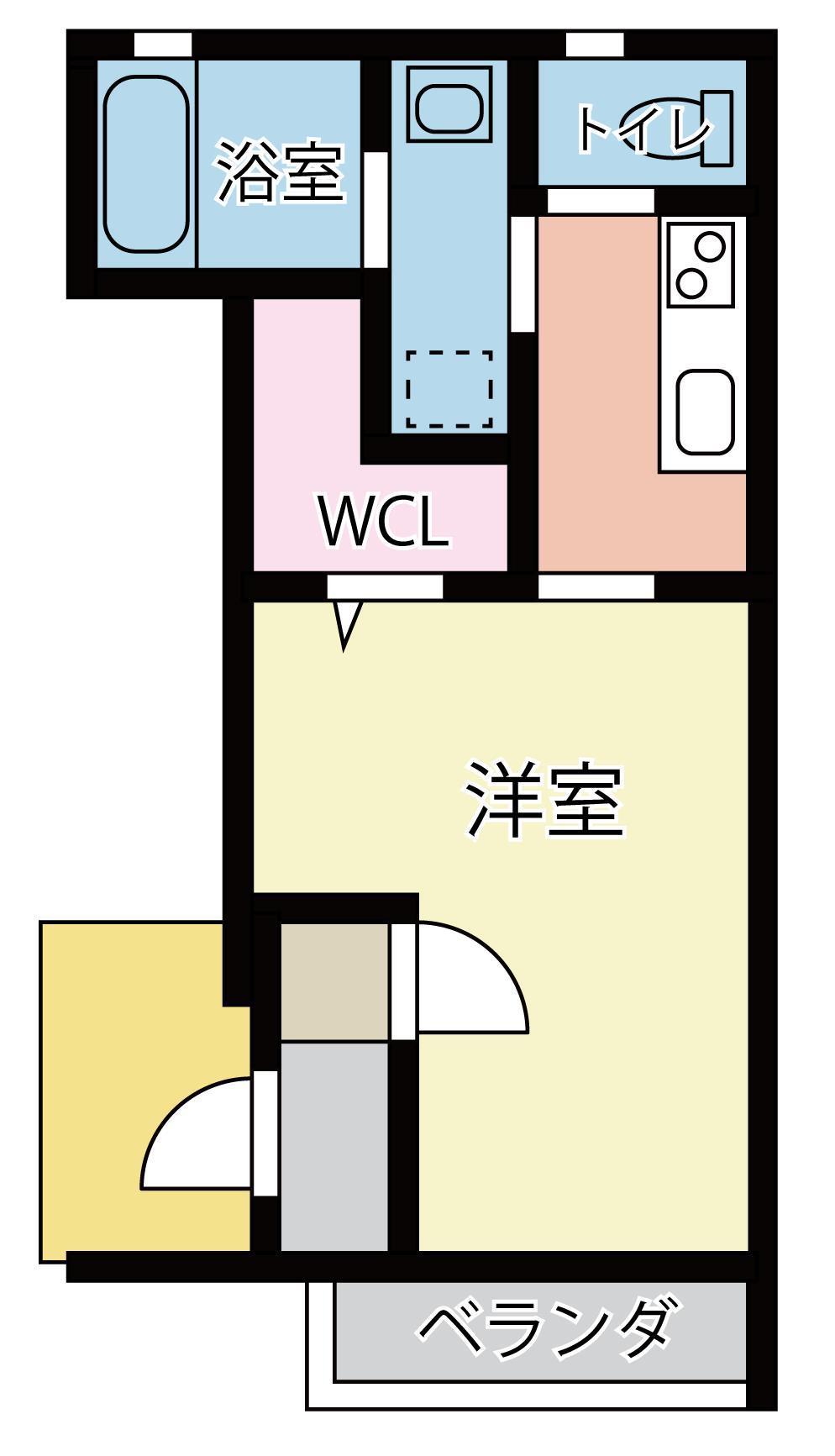 JR東北本線 須賀川駅 バス乗車時間:24分 最寄りバス停で下車 徒歩3分 2階建 築5年(ワンルーム/1階)の間取り写真
