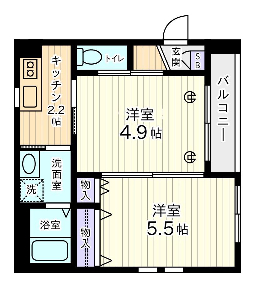 COMFORT 十二社(1DK/3階)の間取り写真
