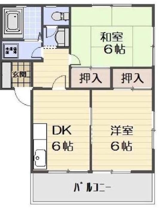 モンレーヴ上野原(2DK/1階)の間取り写真