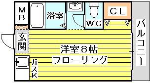 ルネサンス(ワンルーム/3階)の間取り写真